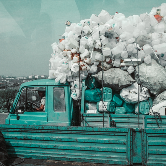 Recycling für Person in Ghana